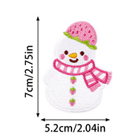 Parches Termoadhesivos Bordados de Navidad: Muñeco de Nieve, Papá Noel Rosa de Dibujos Animados, Ciervo y Bebé Papá Noel