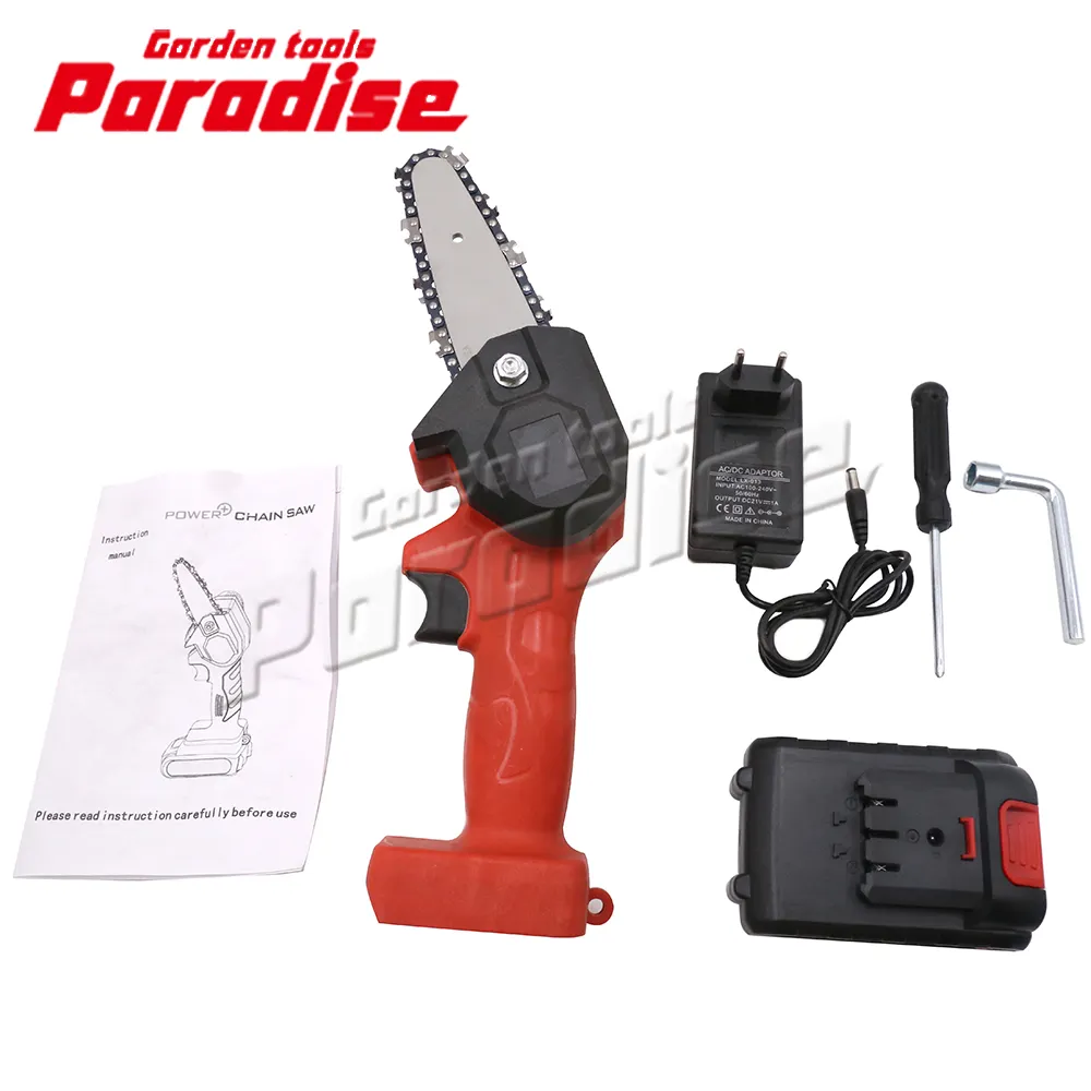 מיני Chainsaw 4-אינץ אלחוטי חשמלי Protable כף יד Chainsaw עם מברשת מנוע קל עבור עץ סניף עץ חיתוך