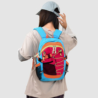 Sac à dos de randonnée unisexe en nylon pour hommes et femmes, sac à dos de jour extérieur color block de moins de 20L avec compartiment pour ordinateur portable de 10 pouces