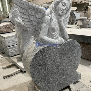 Надгробие из черного гранита от производителя, натуральный камень, памятники, надгробия, ангелы, надгробные камни, полированная отделка, индивидуальный размер - Product Image 3