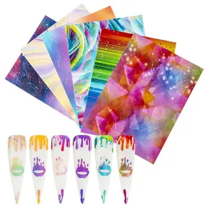 Misscheering Lip Vlam Vinger Nail Art Sticker Adhesive Holografische Fire Hollow Stickers Voor 5D Nail Sticker Water Decals