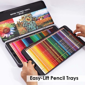 FOSKA Set di Matite Colorate 72/120 Pigmenti Vivaci per Uso a Secco e Umido, Idrosolubili, per Bambini, Presentate in Scatola di Metallo - Product Image 6