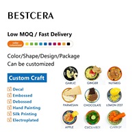 BESTCERA Assiette en céramique personnalisée pour broyer l'ail Râpe à ail ronde Assiette à gingembre en céramique Presse-ail Plat
