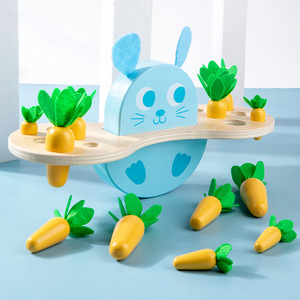 <span class=keywords><strong>Jeu</strong></span> de radis à tirer en bois et ensemble de jouets d'équilibre de lapin éducation précoce dessin animé drôle ensemble de jouets d'apprentissage cadeau pour les tout-petits - Product Image 5