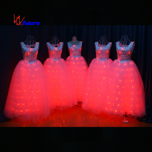 Abito LED con Maniche a <span class=keywords><strong>Farfalla</strong></span> Illuminata, <span class=keywords><strong>Vestito</strong></span> Luminoso per Donna, Costume Luminoso per Danza da Sala - Product Image 4