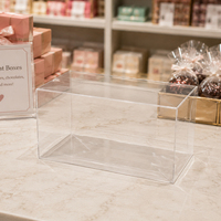 Boîte d'emballage de chocolat jetable en PET sans BPA, transparente comme du cristal, avec fond automatique, conteneur alimentaire, usine OEM