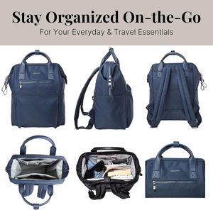 Oxford <strong>Backpack</strong>-Travel Laptop <strong>Backpack</strong> for Unisex-Lightweight Waterproof Letter Pattern Luggage Bag French <strong>Navy</strong> - Product Image 6