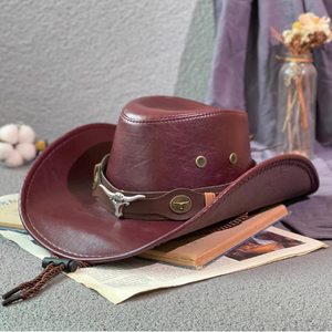 Унисекс-кепка в западном стиле с кожаным ремешком — идеально подходит для походов и активного отдыха, летних и осенних видов спорта, путешествий. Мужская кепка. - Product Image 4