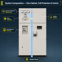 Armoire de commande haute tension personnalisable avec isolation et double protection, moniteur de contrôle de tension nominale 110 kV/10 kV pour applications électriques