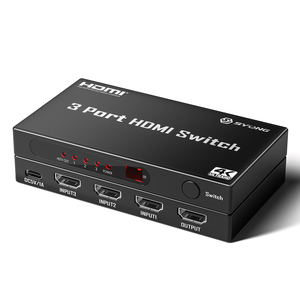 Syong สวิตช์3พอร์ต HDMI แบบพกพาพร้อม IR,3 in 1 OUT, 4K30Hz,HDMI 1.4 3D Dolby Vision, เข้ากันได้กับ <span class=keywords><strong>macbook</strong></span>/PS5 /xbox/ แล็ปท็อป - Product Image 2