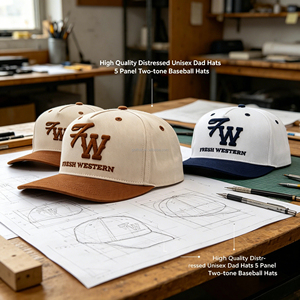 หมวกเบสบอล 5 แผง คุณภาพสูง แบบกำหนดเอง ปักโลโก้ 3 มิติ แบบนูน ตัวอักษร  สองสี  แบบ Snapback สำหรับผู้ชาย - Product Image 1