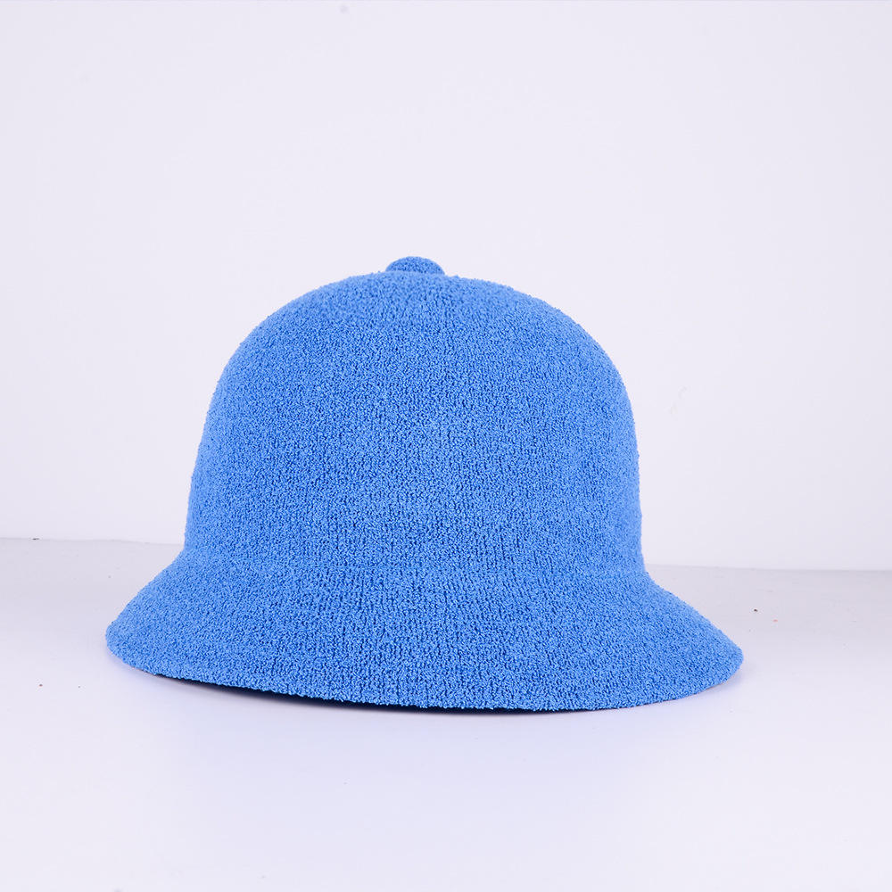Wholesale Fashion Unisex 100% Cotton Round Top Soft Fisherman Hats Terry  Towelling Bucket Hat Custom Embroidery Logo