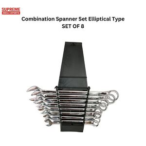 Juego de Llaves de Boca Doble de Grado Industrial de 8 Piezas, Tipo Elíptico, Acero CRV Cromado, Medidas Métricas, OEM - Product Image 3