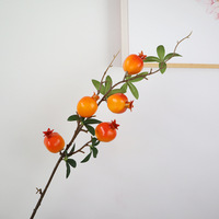 Kunstmatige Simulatie Granaatappel Fruit En Bloem Tak Ornamenten Ldpe Materiaal Huisdecoratie Nieuwjaar Festival Groothandel