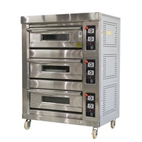 Oven Pemanggang Roti Rui Tai 3 Dek 6 Loyang, Baja Anti Karat Pemanasan Merata Kontrol Digital, Peralatan Toko Roti