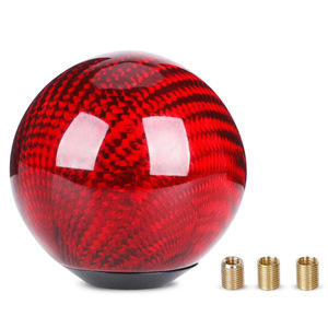 Red Carbon Fiber Car Gear <b>Shift</b> <b>Knob</b> Round Ergonomic SK-1035 Universal Fit - Product Image 1