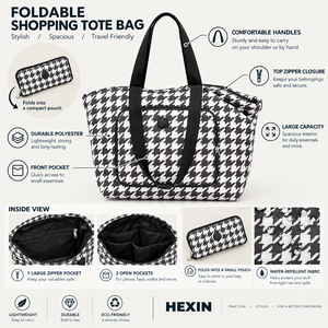 Promotional Gift <b>Bag</b> with Zipper Closure Fashionable Pattern Large Capacity Portable <b>Foldable</b> Shopping Tote <b>Bag</b> Custom Logo - Product Image 1