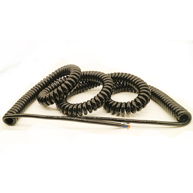 OEM Copper PE PUR Insulated 2-9 Core Flexible Spring Coiled Wire Telephone Spiral Cable