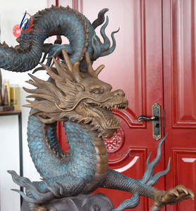 Par sosteniendo la <span class=keywords><strong>bola</strong></span> <span class=keywords><strong>de</strong></span> bronce dragón chino estatua - Product Image 3