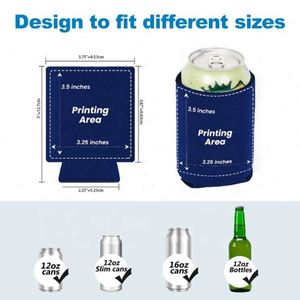 <b>Collapsible</b> Insulated Custom Printed 5mm Can Cooler Party Gift Universal Neoprene Beer Coozies - Product Image 4