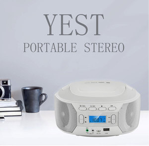 Lecteur CD portable Boombox avec radio FM, lecteur de musique MP3 USB, écran LCD, pour la maison, la chambre, coque en plastique, système audio rétro - Product Image 3
