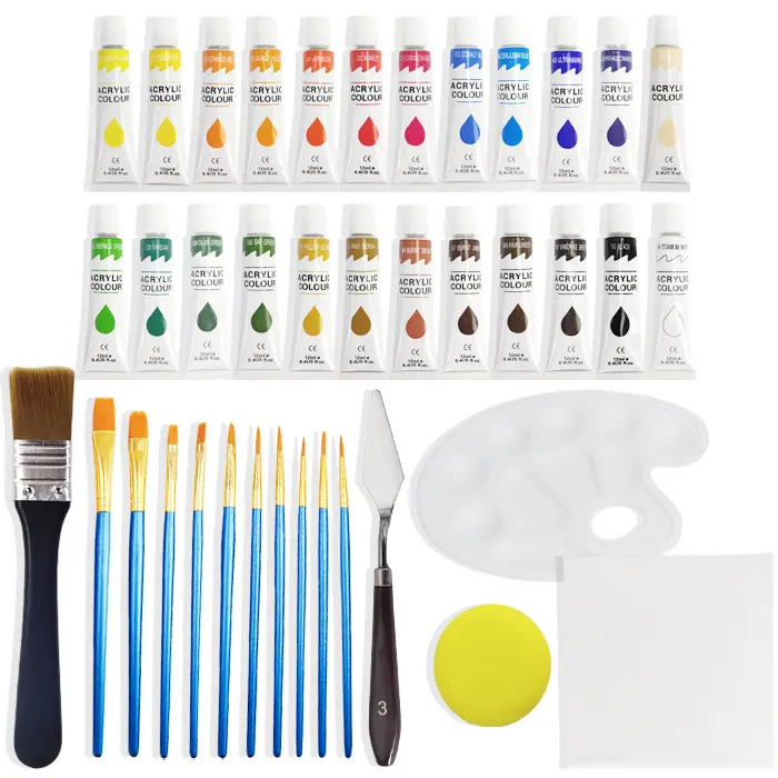 Hot Sale Items Acrylic Color Set Various Colors Cheap Acrylic Artist Paint Kit with Paint Brush