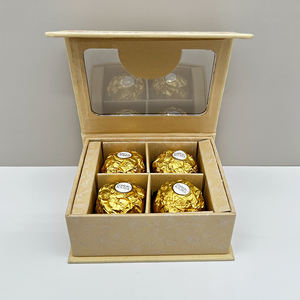 Caja de Embalaje Personalizada para Bombones de Chocolate y Fresa, Caja de Regalo con Ventana Transparente para Trufas y Brownies, Cierre Magnético con Separador - Product Image 1