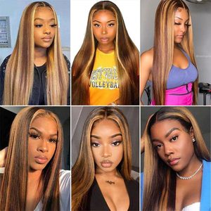 Ombre น้ำผึ้งสีบ<span class=keywords><strong>ลอน</strong></span><span class=keywords><strong>ด์</strong></span>สีน้ำตาล13X4 HD ลูกไม้ด้านหน้าวิกผมมนุษย์สำหรั<span class=keywords><strong>บ</strong></span>ผู้หญิงสีดำไฮไลท์บราซิลเวอร์จินตรงวิกผมโปร่งใส - Product Image 6