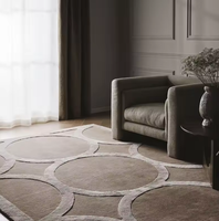 Tapis en laine sur mesure - Tapis moderne doux pour chambre à coucher et salon, antidérapant, tufté à la main, poils moyens 12-14 mm, taille/couleur personnalisée