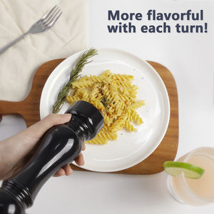 Molinillo <span class=keywords><strong>de</strong></span> Pimienta y Sal <span class=keywords><strong>de</strong></span> Mar Negro para Cocina, con Mecanismo <span class=keywords><strong>de</strong></span> Molienda Acrílico y Núcleo <span class=keywords><strong>de</strong></span> Cerámica Ajustable - Product Image 6