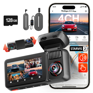 กล้องติดรถยนต์ Redtiger Dealer F17 Plus 4 ช่องทาง มินิ แดชแคม มองเห็นในเวลากลางคืน พร้อมระบบตรวจจับการเคลื่อนไหวขณะจอด ควบคุมด้วยเสียง รองรับ WIFI GPS บันทึกภาพเหตุการณ์ในรถ สีดำ - Product Image 1