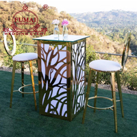 Tables et chaises hautes d'extérieur en acier inoxydable LED modernes pour événements festifs, bars à domicile et hôtels