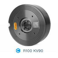 Moteur BLDC CubeMars R100 KV90 48V à couple élevé 11Nm, étanche, à aimant permanent 500W, montage à bride, efficacité IE4 pour articulation de robot
