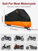 Housse de moto personnalisée avec logo, durable, anti-poussière, anti-UV, imperméable, résistante aux déchirures, en polyester avec trous de verrouillage, tailles M/S/L