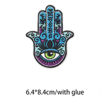 Prêt à expédier nouveauté bleu couleur main papillon coeur mauvais yeux survêtements personnalisés attirail sergé Patch broderie pour vêtements