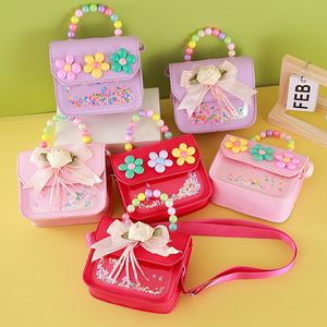 Bolso de Hombro Mini con Perlas y Flores, Bonito y Económico, para Niños, Monedero para Monedas - Product Image 1
