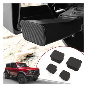 Nouveau vent 4 pièces bouchon en caoutchouc noir couverture Protection Crash Bar fin essieu avant prise pour Ford Bronco accessoires anti-boue Kit de poussière - Product Image 1