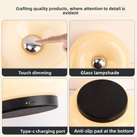 Éclairage de bureau LED en verre, moderne et minimaliste, à piles, avec commande tactile, pour chevet et restaurant, lumière d'ambiance OEM/ODM, vente en gros