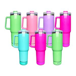 Gobelet isotherme sous vide de 40 oz, vierge pour sublimation, avec poignée et couvercle à paille, pour café, boissons et boissons froides - Product Image 2