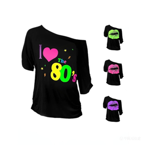 Kit de Costume Huayi 19 Pièces en Velours Années <span class=keywords><strong>80</strong></span> : T-shirt, Leggings, Jupe <span class=keywords><strong>Tutu</strong></span>, Bandeau – Unisexe Adulte - Product Image 1