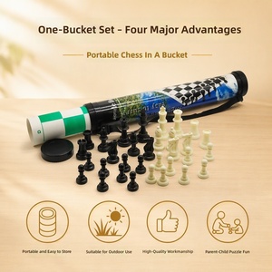 Juego de Ajedrez Profesional de 17 Pulgadas para Torneos, Tapete Enrollable de PVC, Estuche de Transporte Portátil, Altura del Rey de 7.5 cm, Juego Mediano de Plástico, CE - Product Image 1