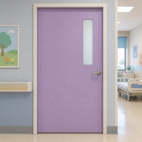 Porte battante pour salle d'hôpital, couleur violet lavande, avec fenêtre en verre dépoli, pour chambre de patient pédiatrique, destinée aux centres médicaux