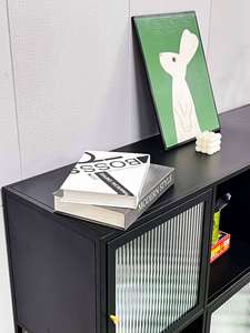 Mueble de Salón Moderno, Gabinete de Almacenamiento de Metal y Hierro con Puertas de Vidrio, Armario para Té y <span class=keywords><strong>Vino</strong></span> - Product Image 4