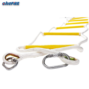Xách Tay Cứu Hỏa Khẩn Cấp Leo Polypropylene Sợi Dây Thép Hỗn Hợp Folding Rope Ladder Với Móc Thép - Product Image 3