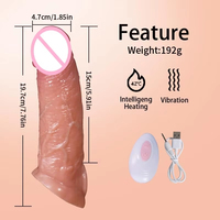 Manchon de pénis vibrant, extenseur de pénis, jouet sexuel réaliste, doux et réutilisable, agrandisseur de pénis, manchon pour couple, jouets sexuels