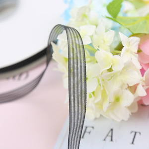 オーガンザ糸リボンフラワーギフト包装韓国風ストライプチュールDIY手作りリボンブーケサテンリボン - Product Image 4