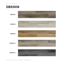 Plancher SPC DBS3836 en gros, lames de vinyle rigides, grain de bois chêne campagnard, étanche pour projets hôteliers et bureaux