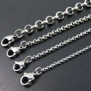 Kustomisasi 2/2.5/3/6/7/8/9mm 20-100cm baja tahan karat O rantai kalung untuk pria wanita mode perhiasan liontin kalung - Product Image 4