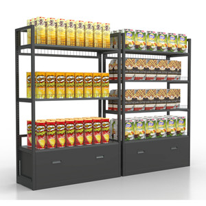 Étagère transparente de supermarché de support de présentoir droit d'épicerie sans panneau arrière - Product Image 4