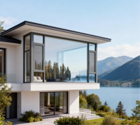 Ventanas Abatibles de Aluminio Resistentes a Impactos con Malla de Seguridad, Aislamiento Acústico y Rotura Térmica, Doble Acristalamiento para Entrada de Apartamento